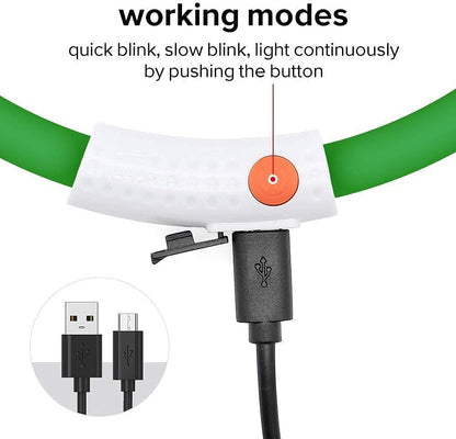 Illumifun LED Dog Collar – USB Rechargeable Light-Up Safety Collar for Small, Medium & Large Dogs (3 Glow Modes)